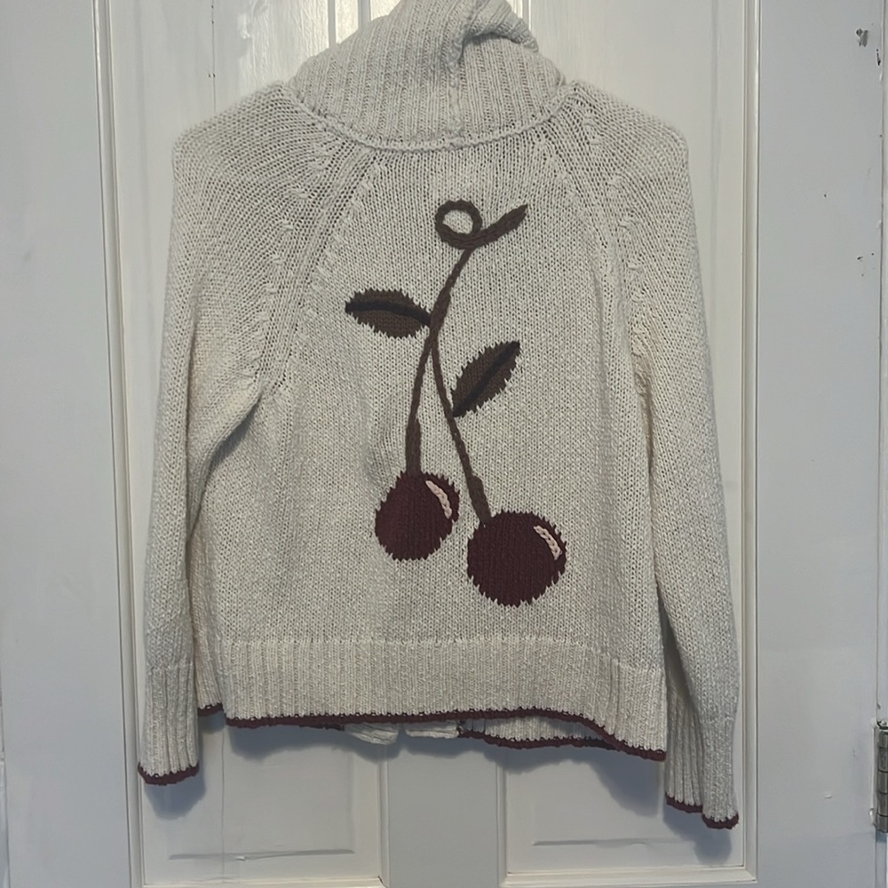 Anthropologie Maeve Cherry Cardigan Sweater NWOT Size Small petite EUC - Picture 9 of 14